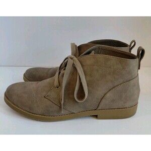 Indigo Rd Faux Suede Taupe Lace up Rubber Sole Chukka Boots Size 8.5